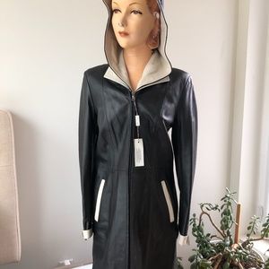Imported Italian leather women' 3/4 length jacket